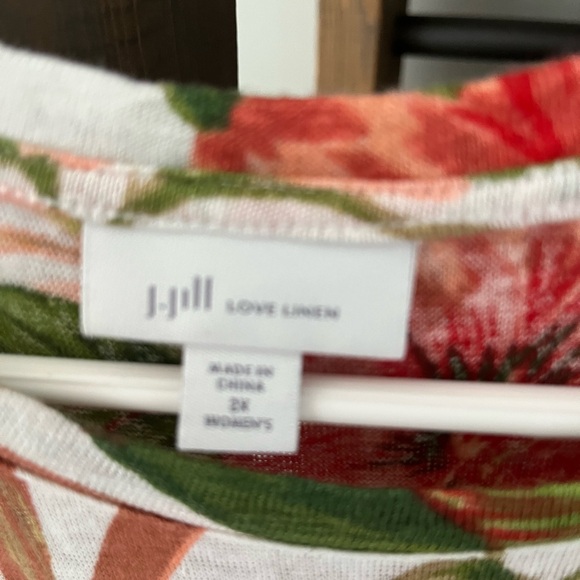 J Jill 2x floral print top - Picture 2 of 2